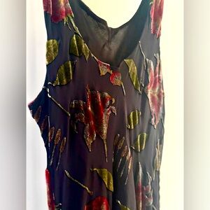 Vintage 90s Silk Velvet Burnout Maxi Dress Fairy